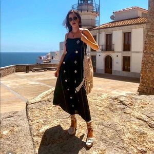 NWT Zara Embroidery Linen Blend Dress